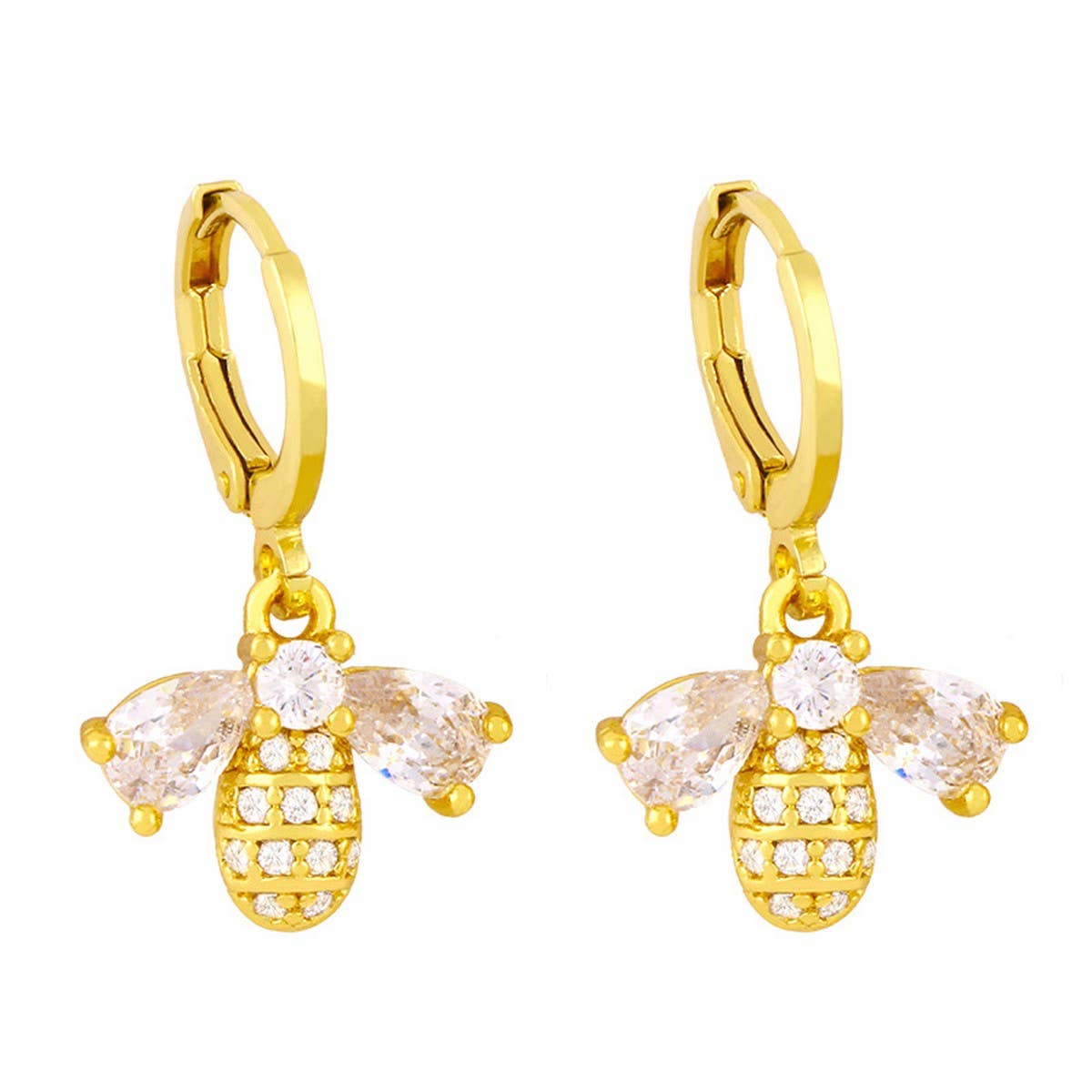 CUTE LITTLE BEE ZIRCON EARRINGS
