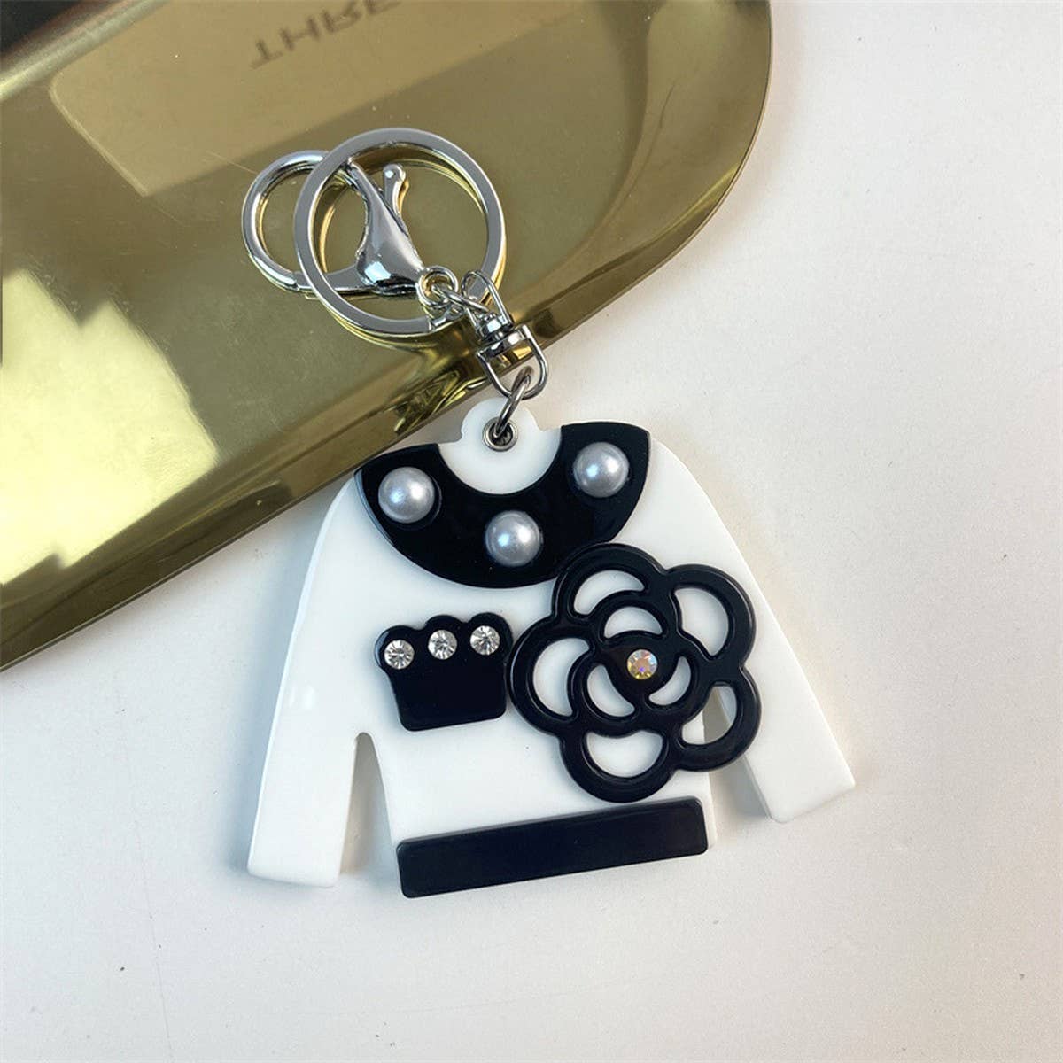 Seashell Slide Mirror Keychain Cute Acrylic Charm