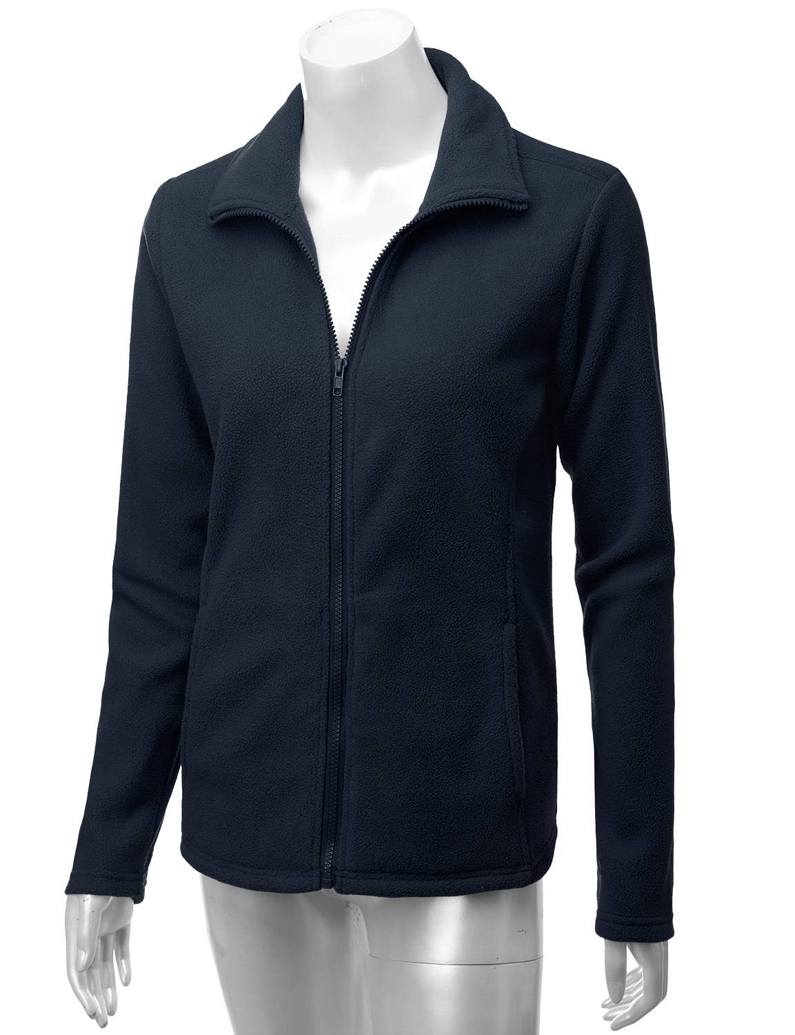 CWOJA693_Long Sleeve Full-Zip Thermal Basic Fleece Jacket