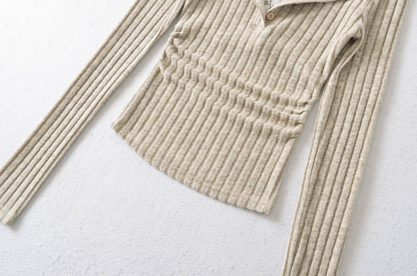 STITCHING FAKE TWO KNITTED LONG-SLEEVED T-SHIRTS