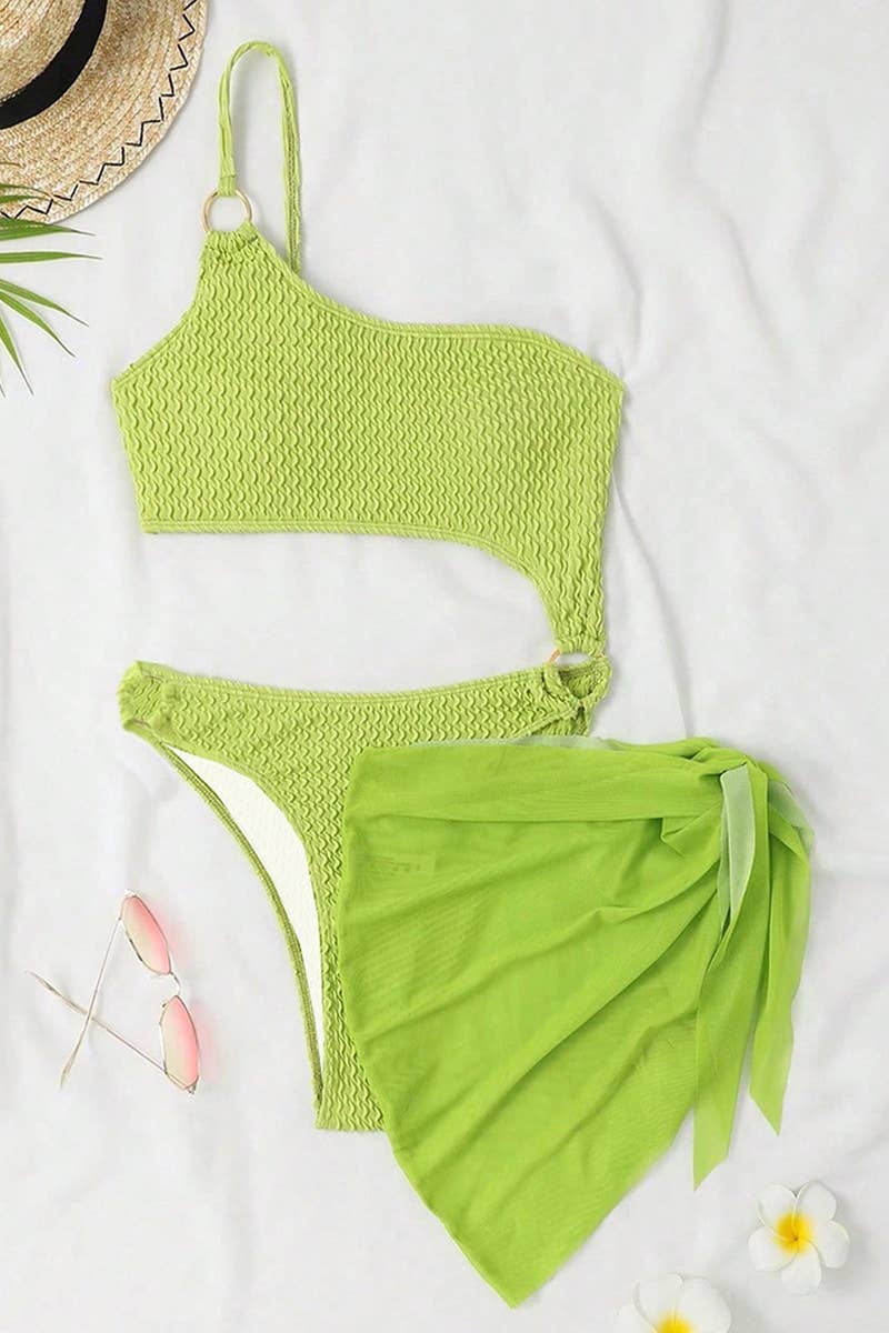 CWMW0818_SEXY ONE-PIECE SWIMSUIT BEACH TWO-PIECE SET