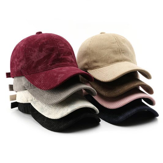Vintage Corduroy Baseball Cap Solid Sun Hat_CWAH0902
