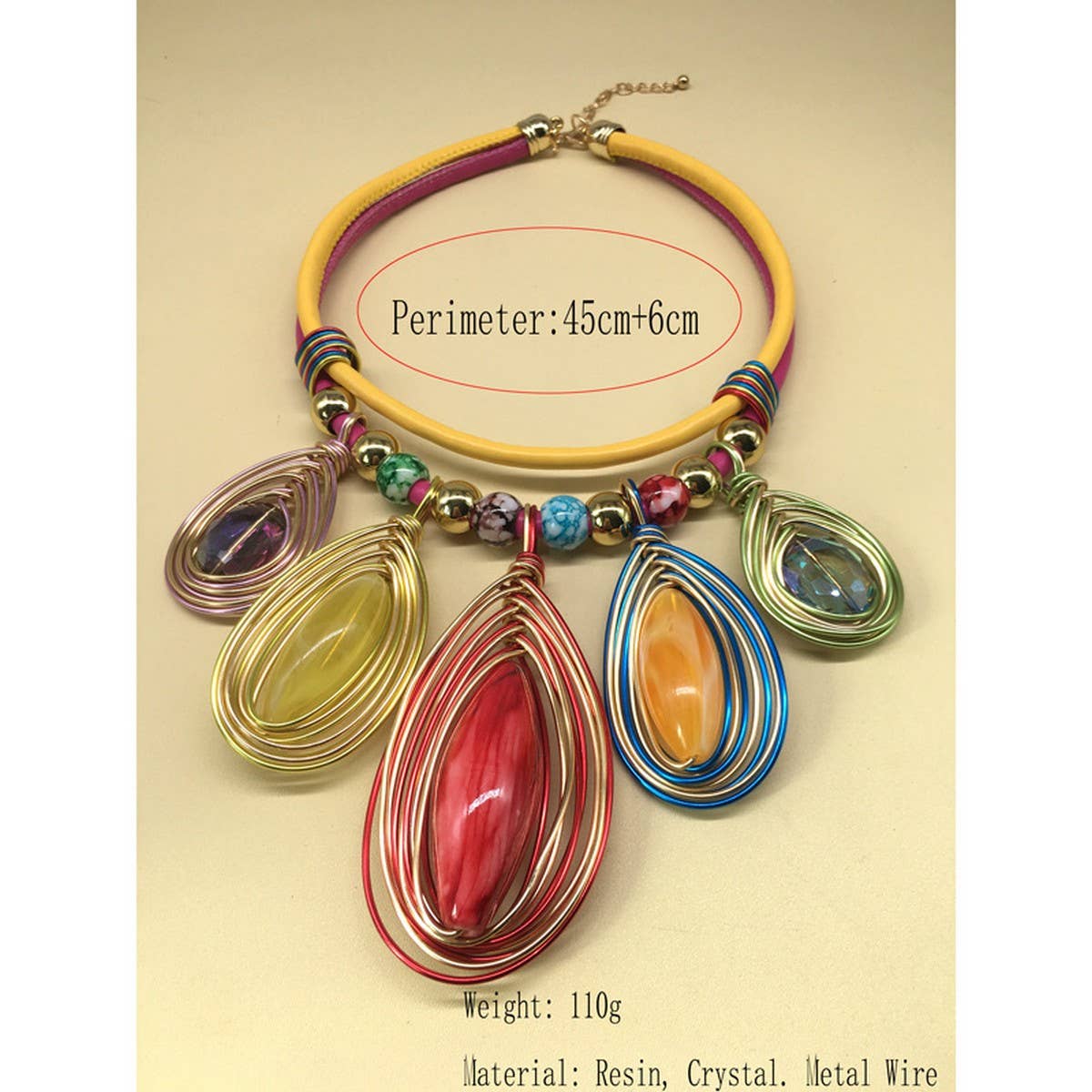 EXAGGERATED HAND-WOVEN RESIN NECKLACE SET_CWMM4920