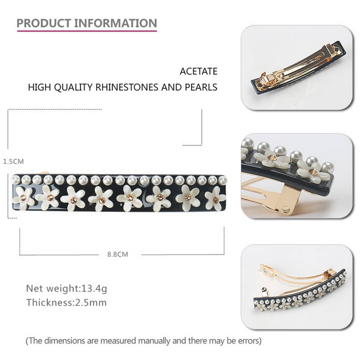 PEARL FLORAL CLIP SHARK CLIP SWEET HAIR CLIP_CWAHA4272