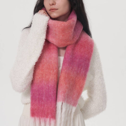 Gradient Wool Scarf for Women-Luxury Winter Warmth