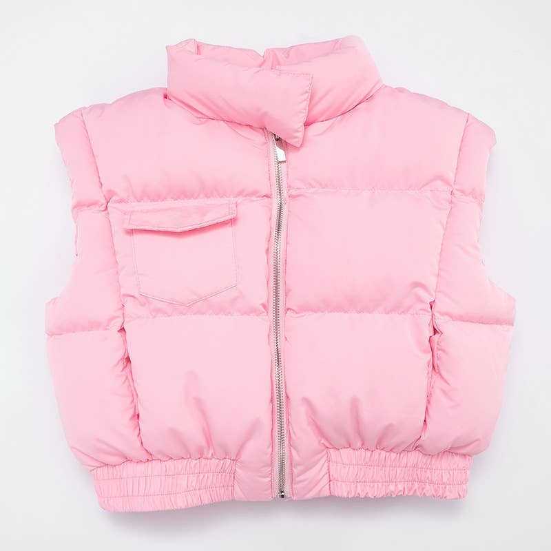 Stand-up collar warm fluffy cotton-padded vest