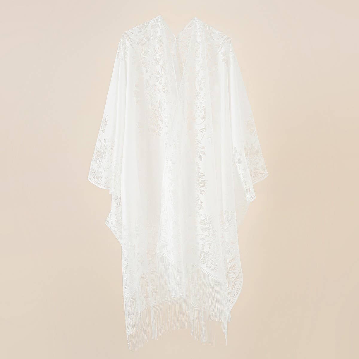 TASSEL LACE FRONT OPEN KIMONO FOR SUMMER WOMENS