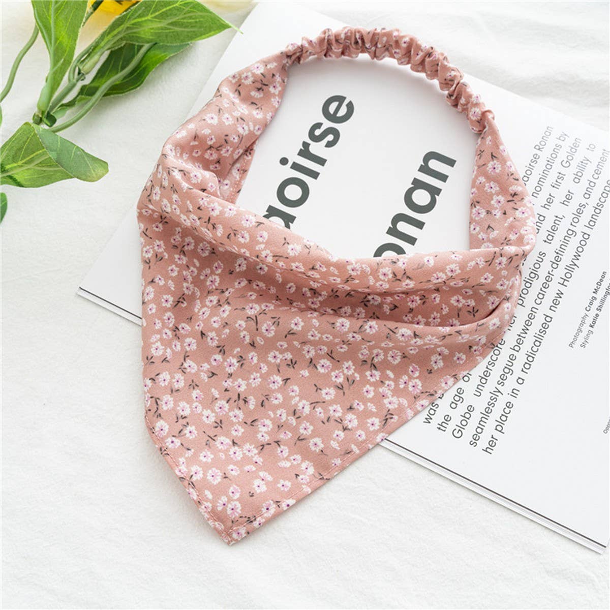 FLORAL ELASTIC BAND SCARF HEADBAND HAIRACCESSORIES