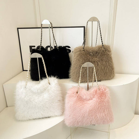 WINTER LEISURE SHOULDER BAG MESSENGER PLUSH BAG_CWAB4004