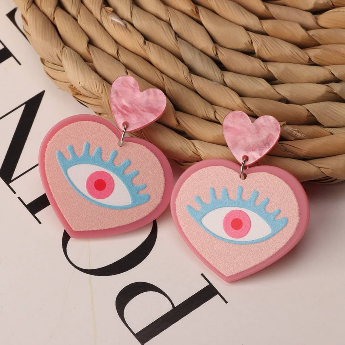 SWEET GIRL COLORFUL FLOWER ACRYLIC EARRINGS