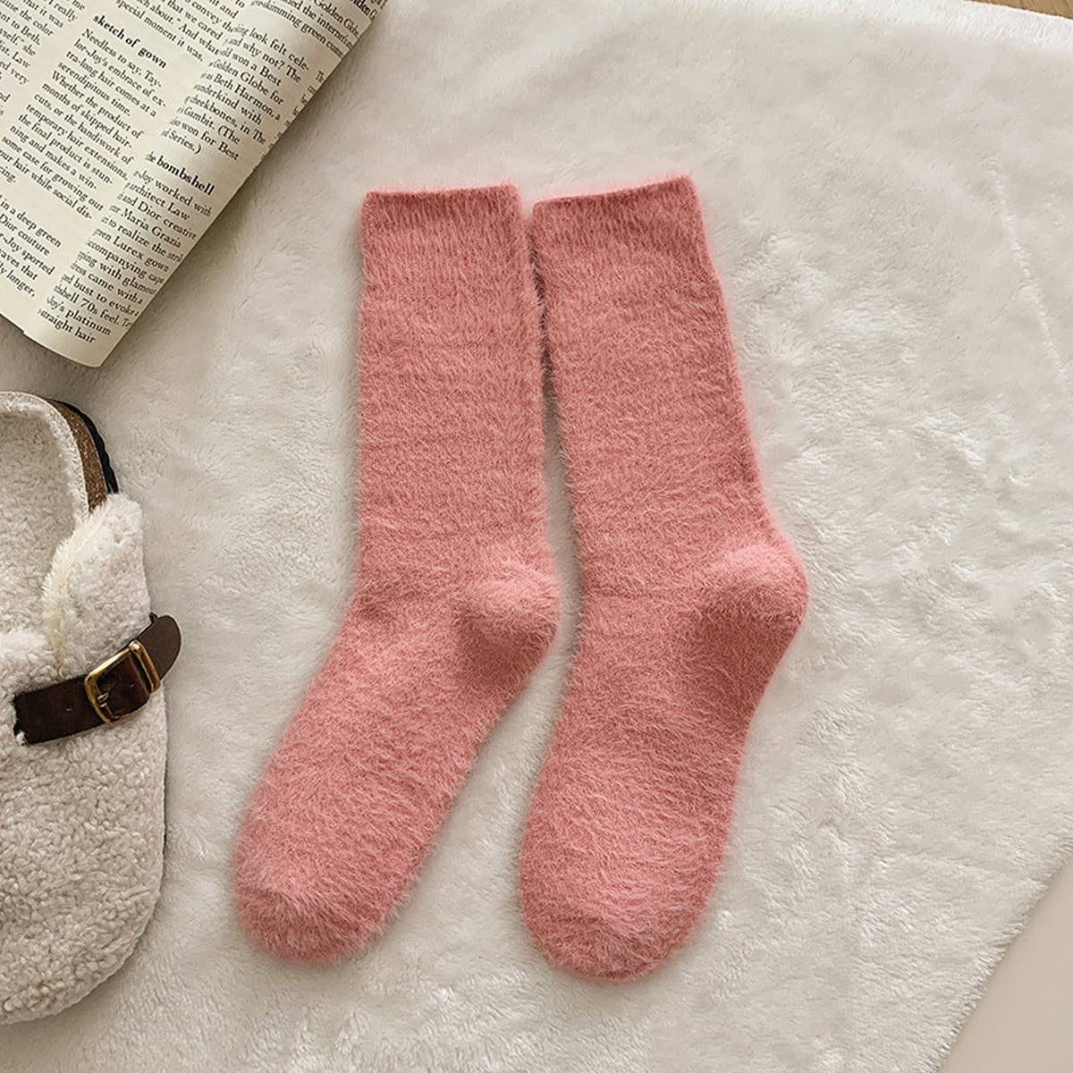 SOLID COLOR WARM THICK FLEECE SOCKS_CWMS0963