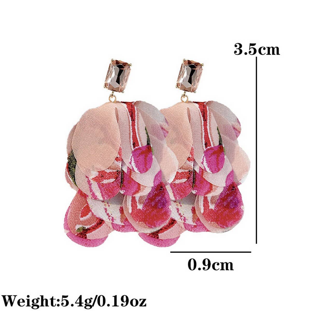 Handmade Layered Floral Tassel Earrings for Women