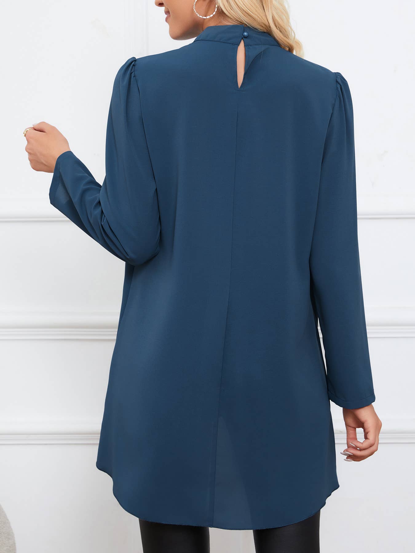 FAKE TWO SHIRTS LONG-SLEEVED STAND-UP COLLAR TOP