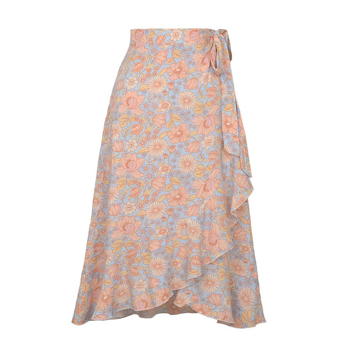 ONE-PIECE PRINTED LONG SKIRT IRREGULAR CASUAL SKIRT_CWAB4813