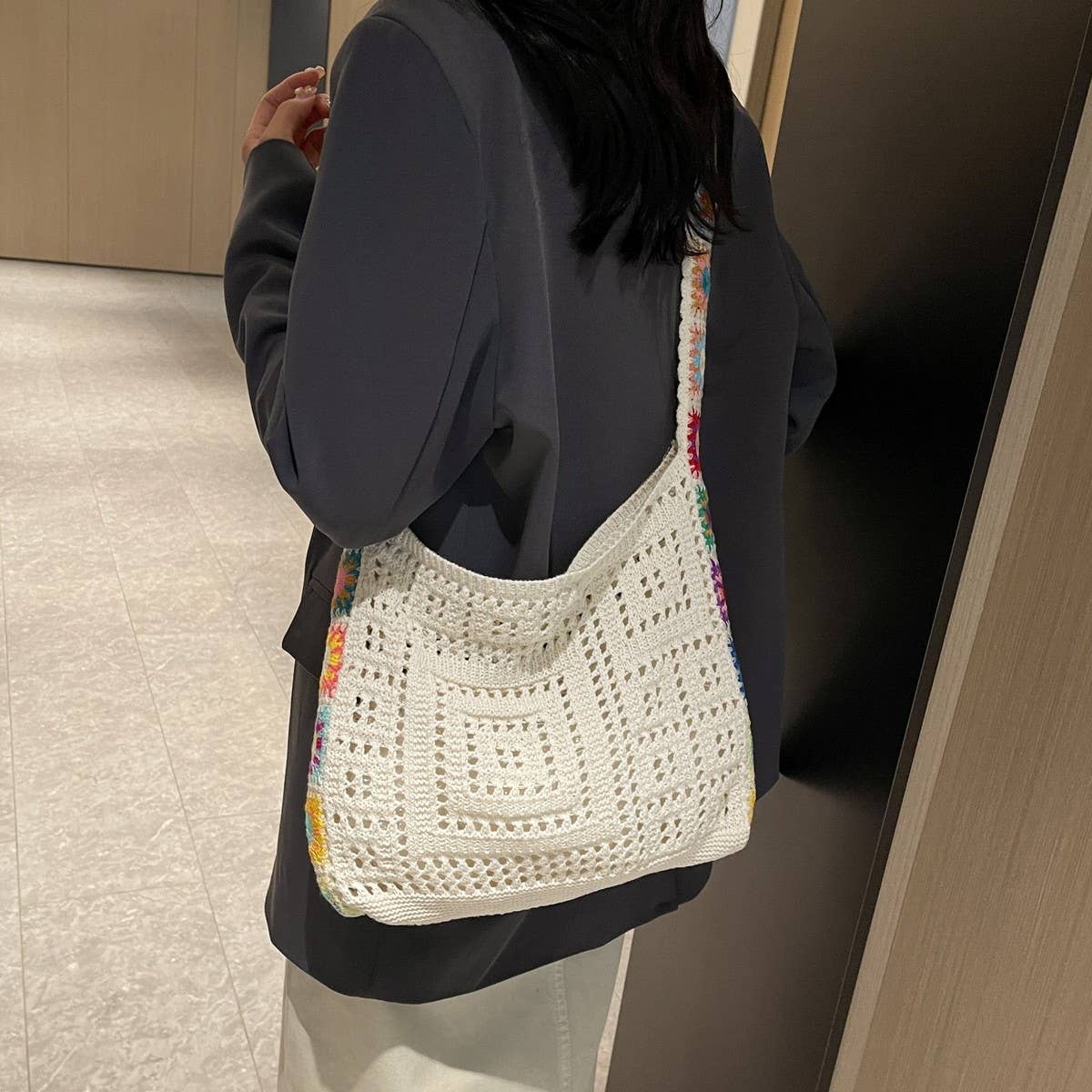 CWAB5055_FASHION KNITTED WOVEN BAG SHOULDER BAG