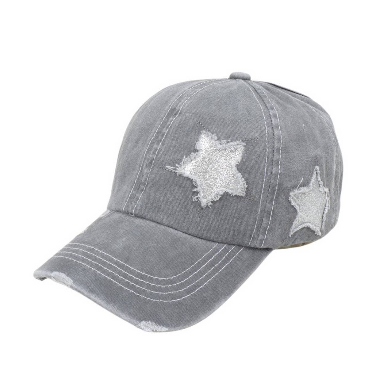 Women's Star Sequin Baseball Cap,  Sun Hat CWAH1126