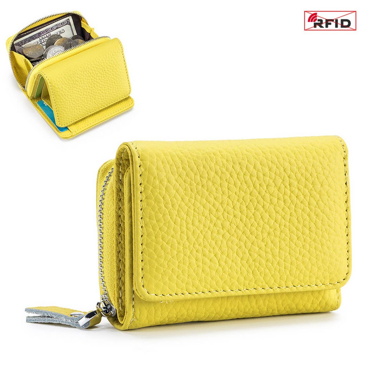 TRIFOLD MINI LARGE CAPACITY LEATHER WALLET_CWAB3703
