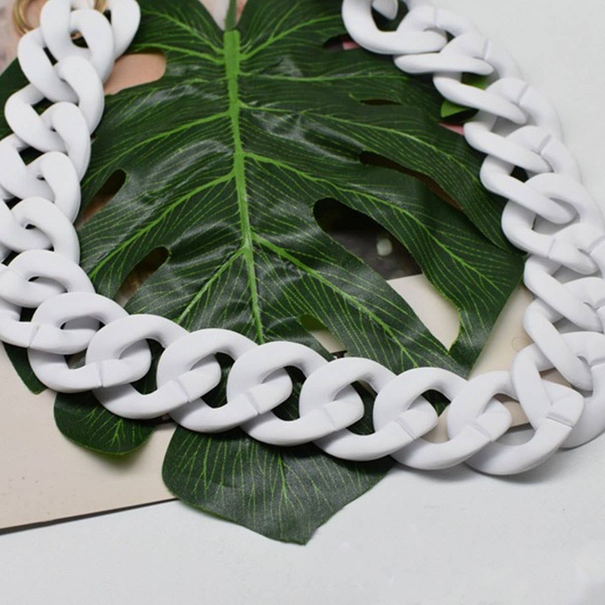 Matte Acrylic Resin Bag Chain -Textured Strap