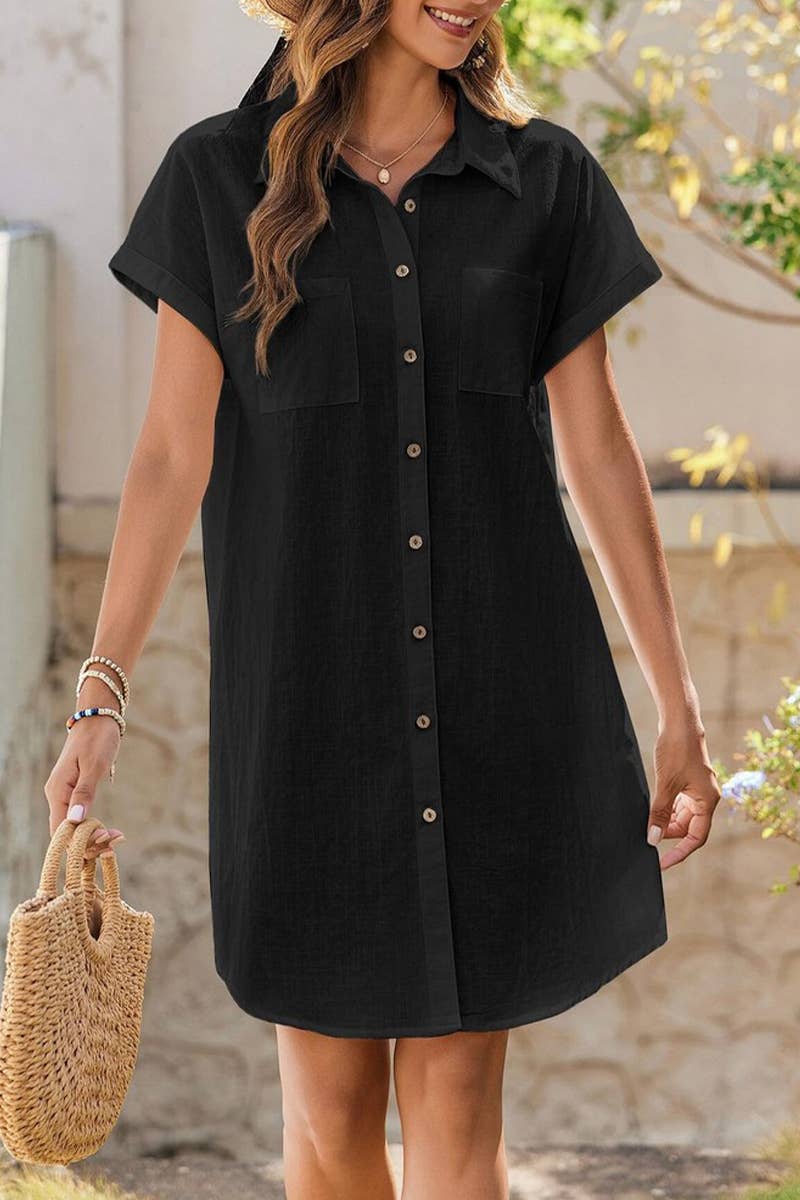 CWDSD7456_SUMMER COMMUTER STRIPED MID-LENGTH SHIRT DRESS