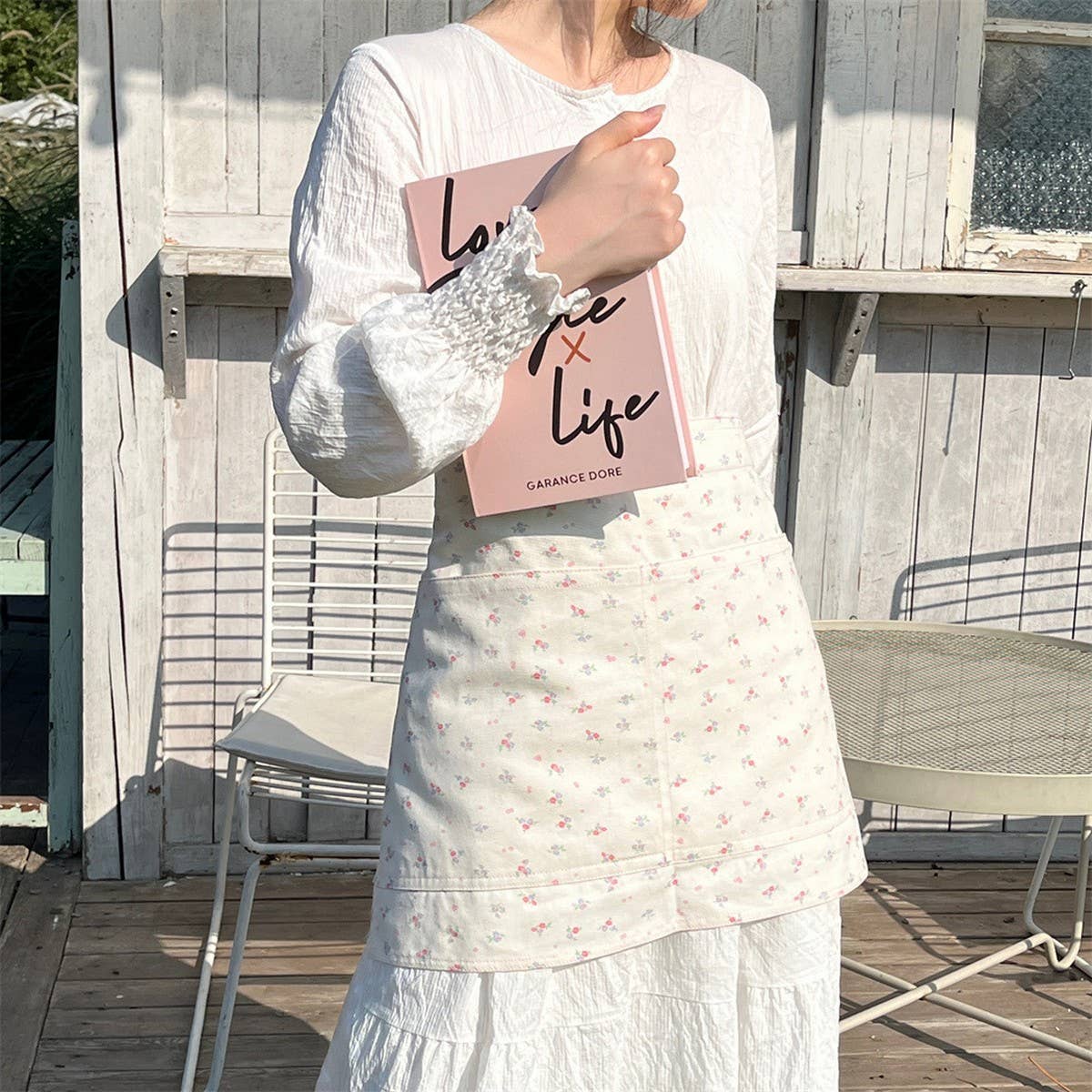 HALF-BODY FLORAL HOME CAFE WORK APRON