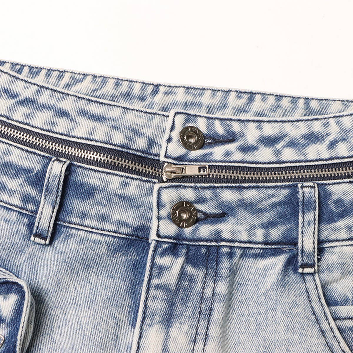 FASHION TRENDY ZIPPER SPLICING MULTI POCKET JEANS_CWJP0195