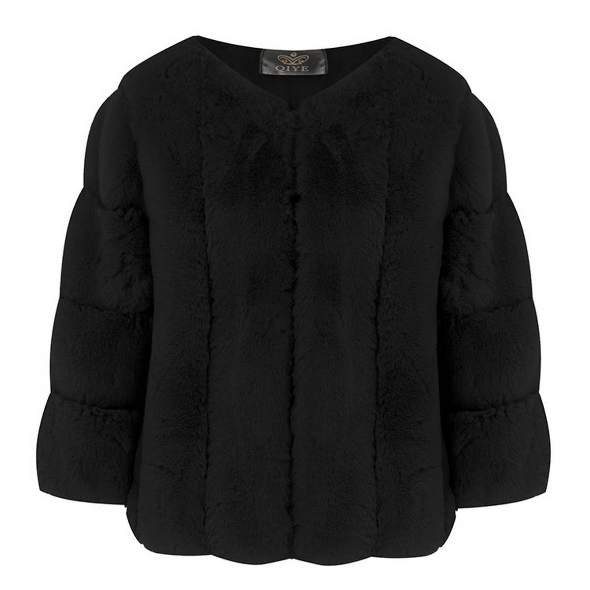 Trendy Women's Faux Fur Round Neck Short Coat