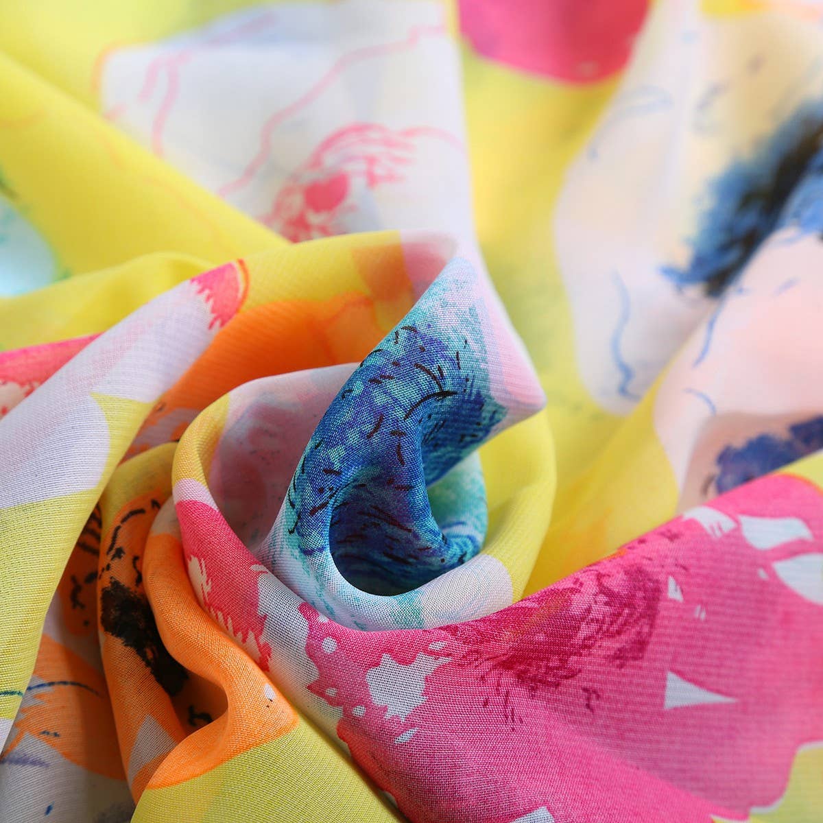 MULTICOLOR FLORAL PRINT OPEN FRONT KIMONO CARDIGAN