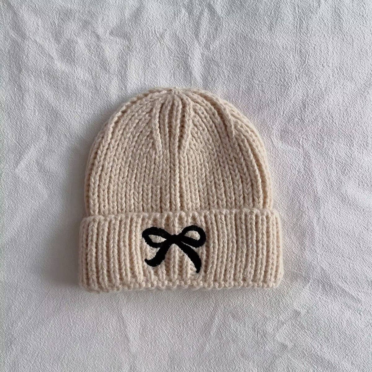 PERSONALIZED BOW CHILDREN'S WARM KNITTED HAT_CWAH2927