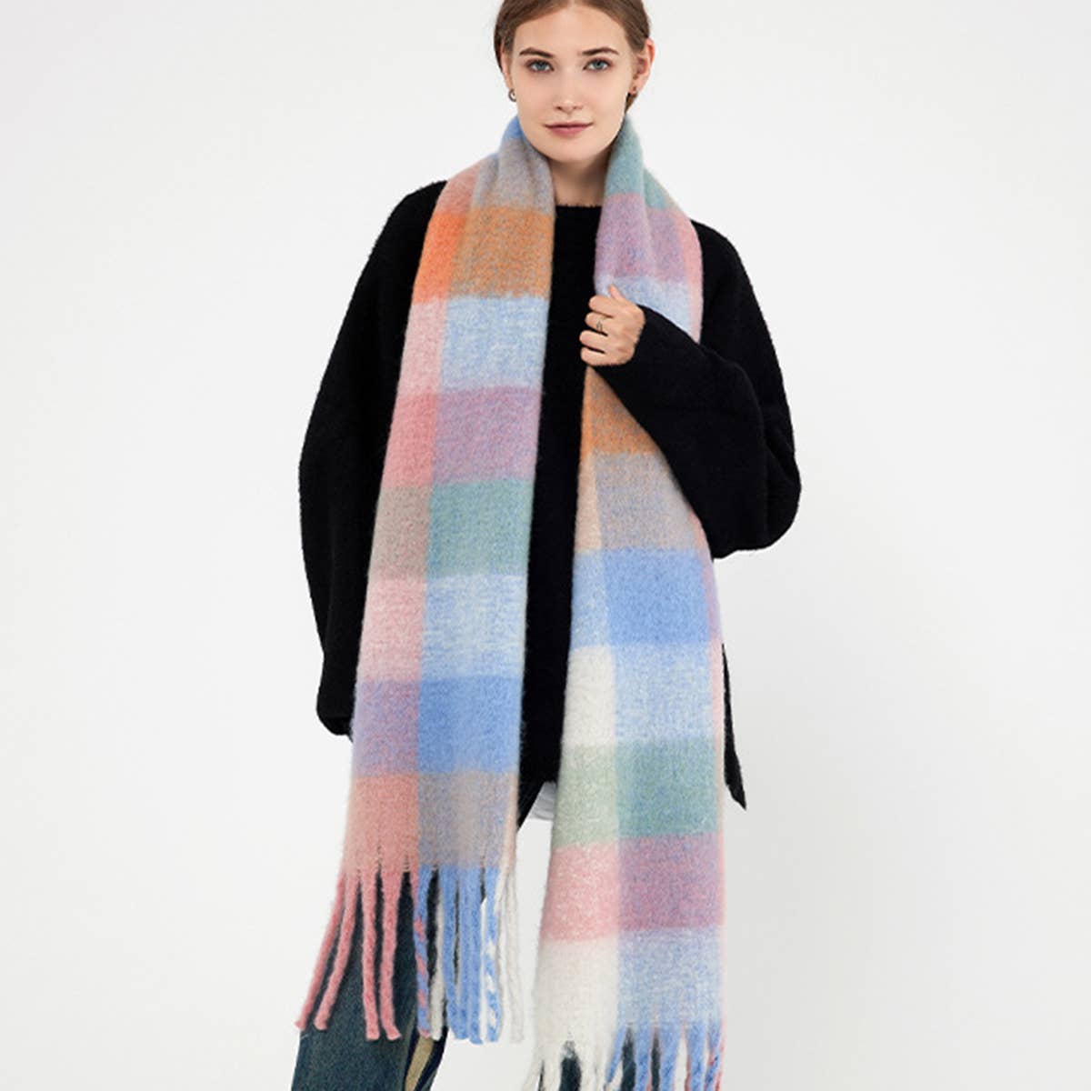 New Plaid Tassel Scarf for Women - Winter Warmth