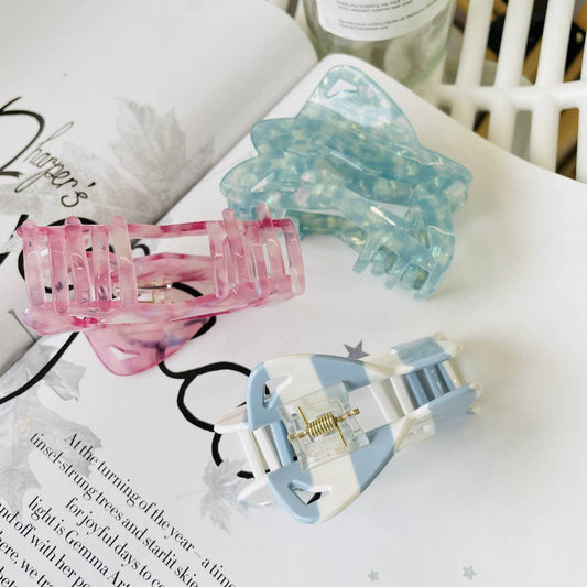 CWAHA1530_GLAMOUR DAZZLING STARS HOLLOW OUT HAIR CLAW CLIP