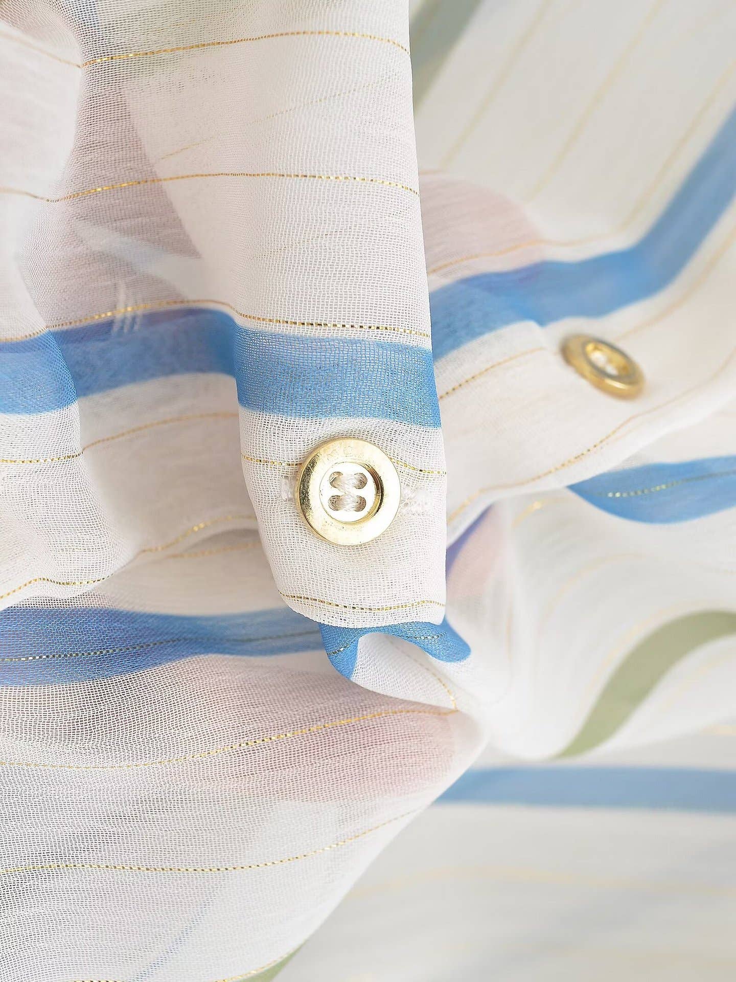 FASHIONABLE METALLIC LINE TRANSLUCENT BLOUSE