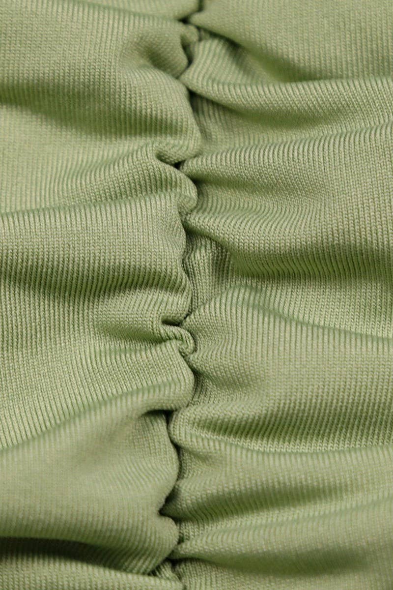 CWDSD10736_OFF SHOULDER LONG SLEEVE RUCHED BODYCON DRESS