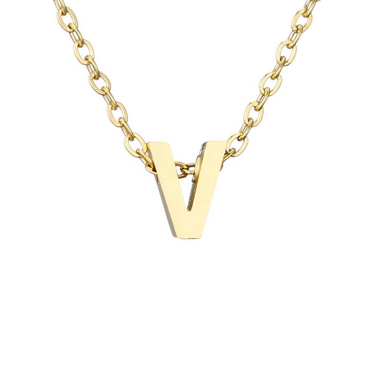 NEW CREATIVE STAINLESS STEEL GOLD LETTER NECKLACE