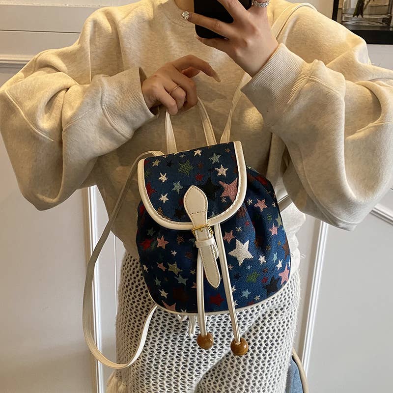 Fashionable printed casual commuting backpack