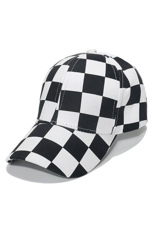 Spring Summer Checkered Baseball Cap, Sun Hat CWAH0003