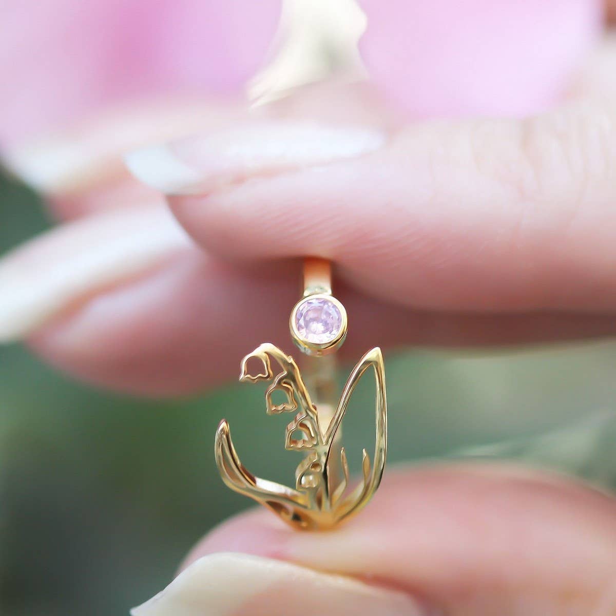 December Colored Zirconia Open Ring