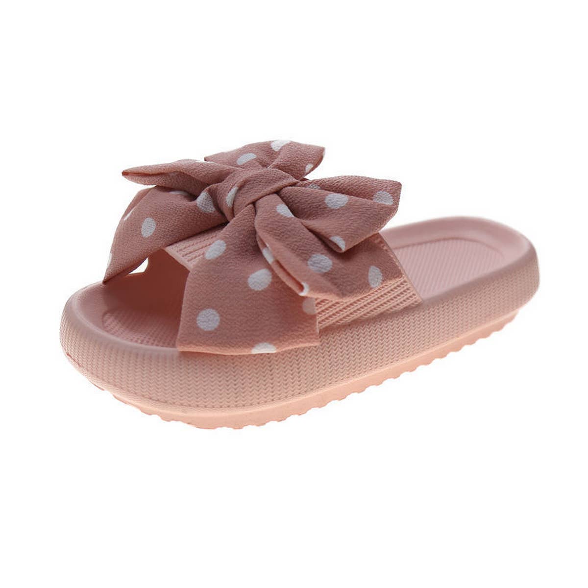 STYLISH THICK-SOLED CUTE POLKA DOT BOW SLIPPERS_CWSHS0639