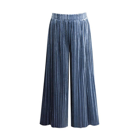 VELVET PLEATED PANTS LOOSE STRAIGHT PANTS