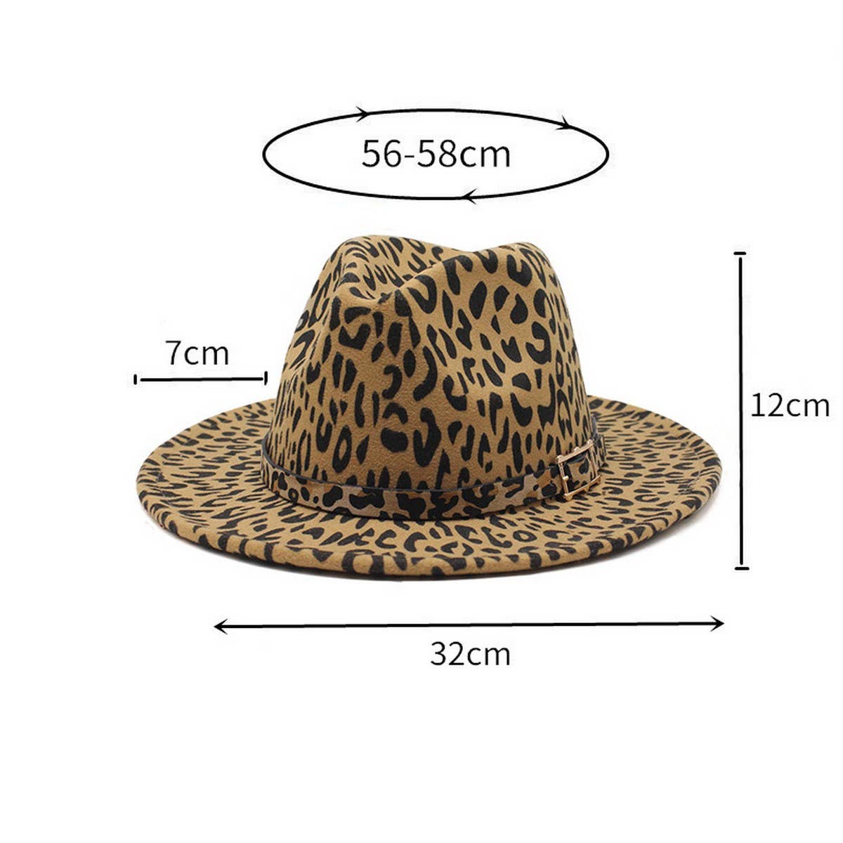 LEOPARD PRINT WOOLEN HAT AND LEOPARD PRINT BELT_CWAH2557