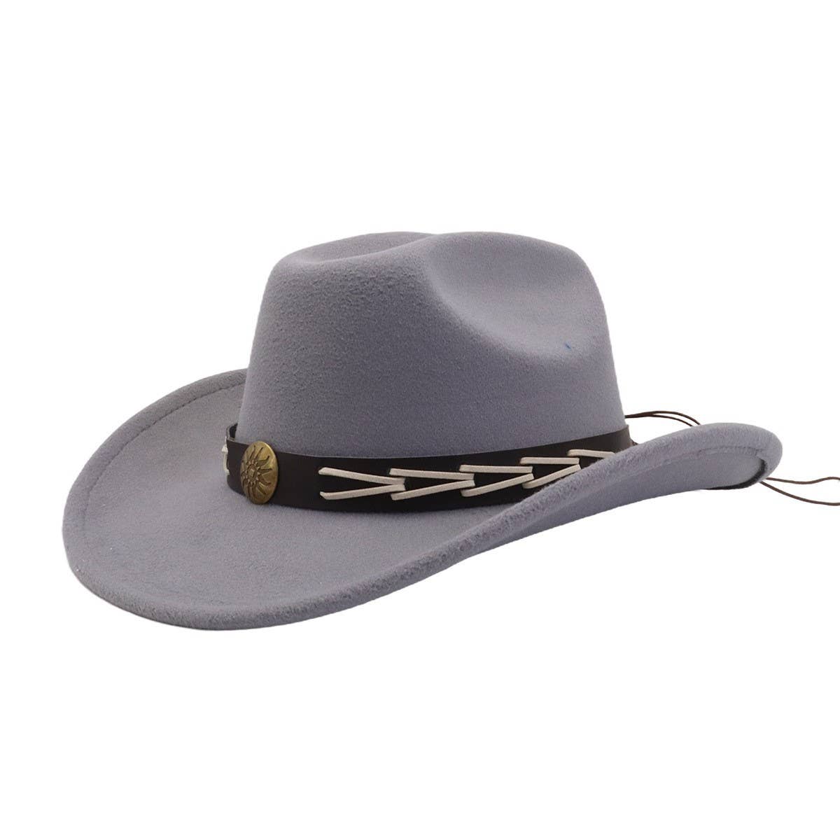 Couples Wool Fedora Hat Cowboy Jazz Style_CWAH04383