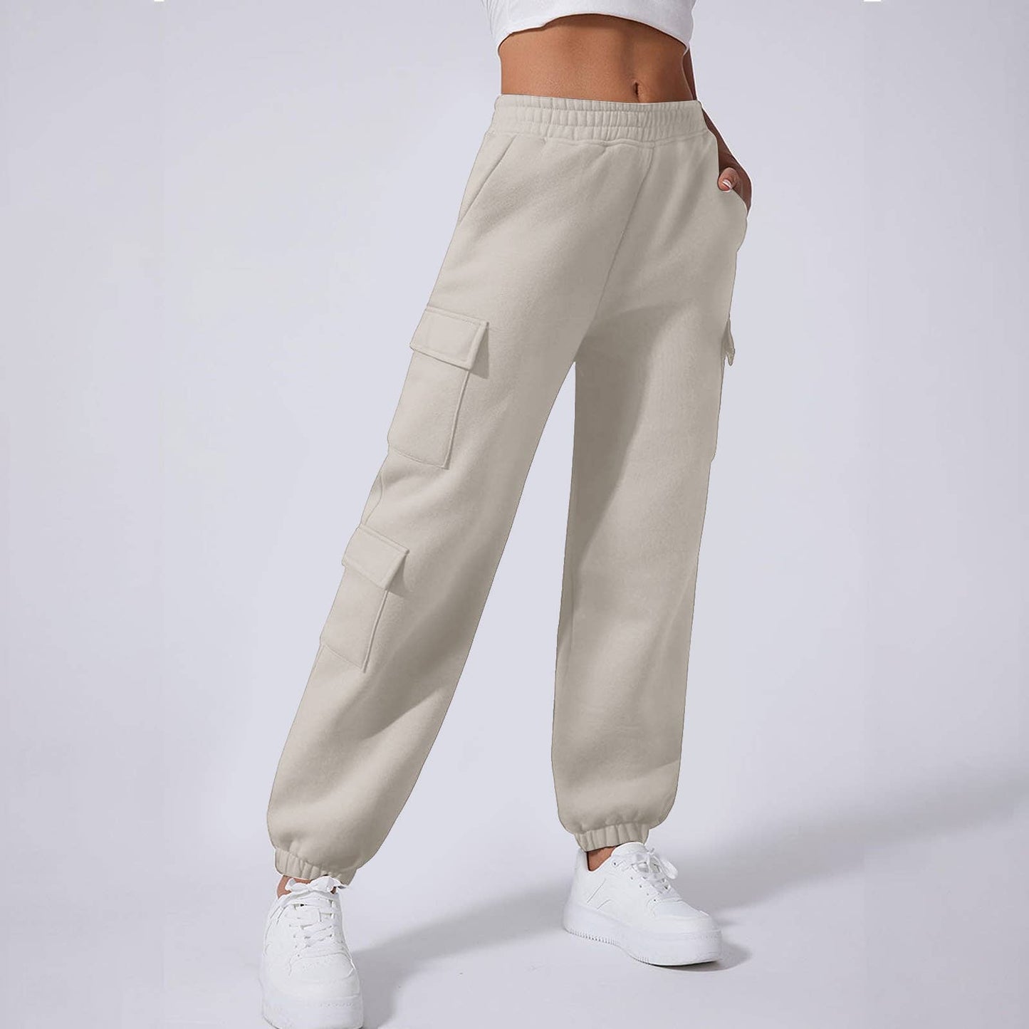 FLEECE AND THICK SOLID COLOR FASHION OVERALLS