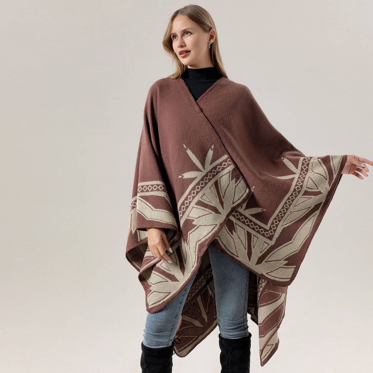 WEAR A FAUX CASHMERE CAPE SCARF SHAWL