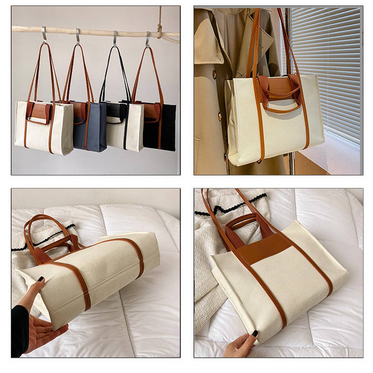 WOMEN FASHION SIMPLE CANVAS TOTE BAG_CWAB1595