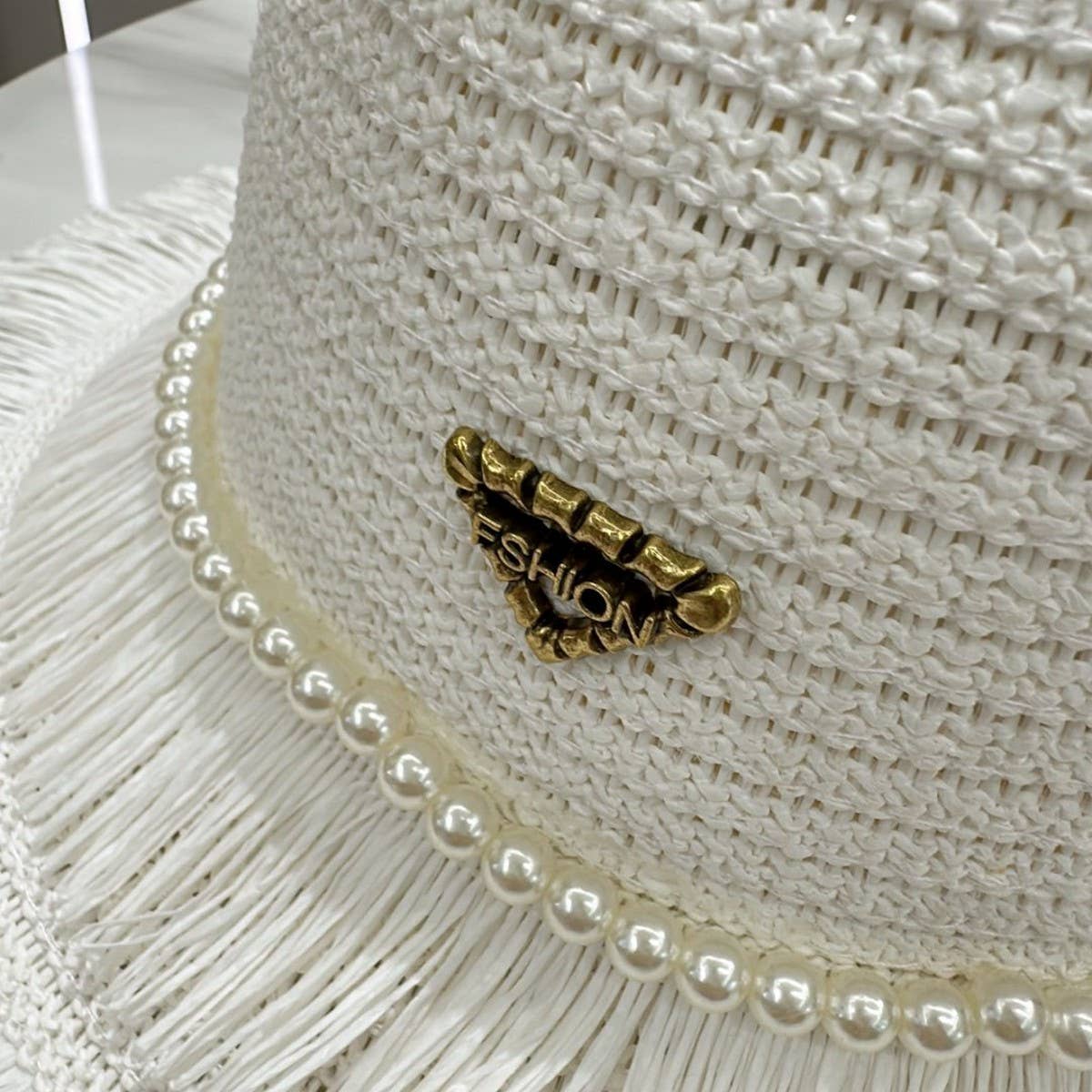 Summer beach vacation tassel straw hat_CWAH3511