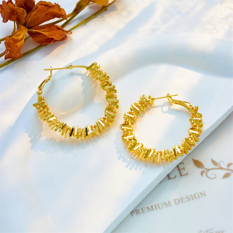 Geometric circular exaggerated large earrings