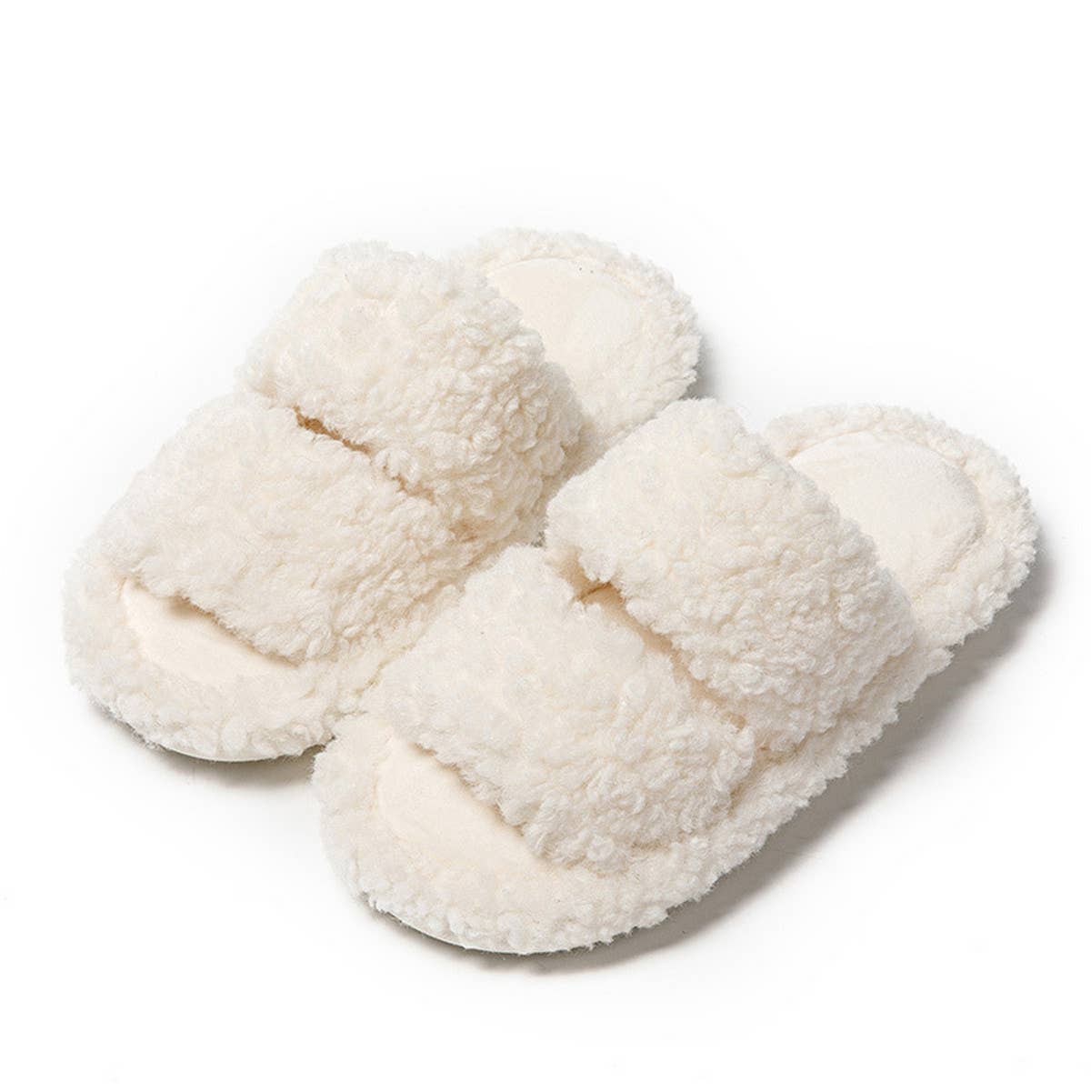 HOME CANDY COLOR BAR CURLY COTTON SLIPPERS_CWSHS0826