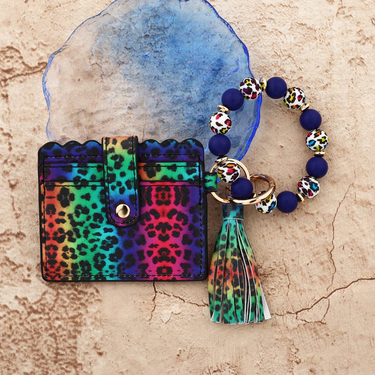 Colorful Silicone Bead Coin Purse with Cow Keychain_CWAB4952