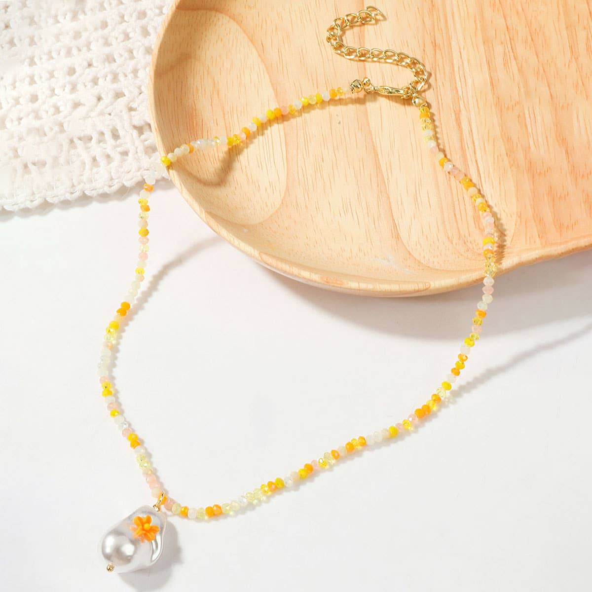 CRYSTAL PENDANT  BEADED NECKLACE