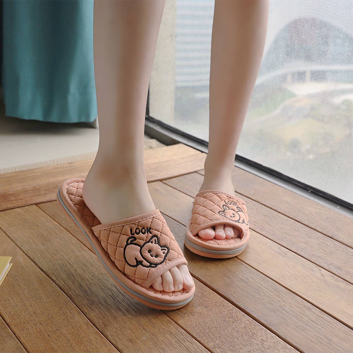 Cute Cat Cotton Handmade Thick Slippers