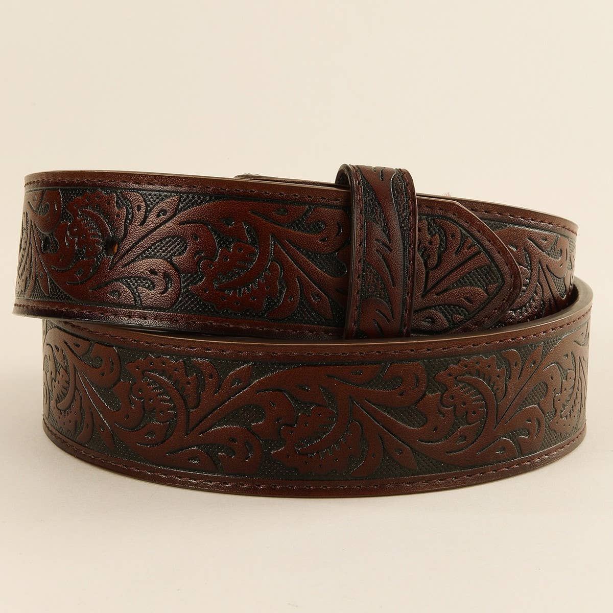 VINTAGE EMBOSSED DISTRESSED WESTERN BELT